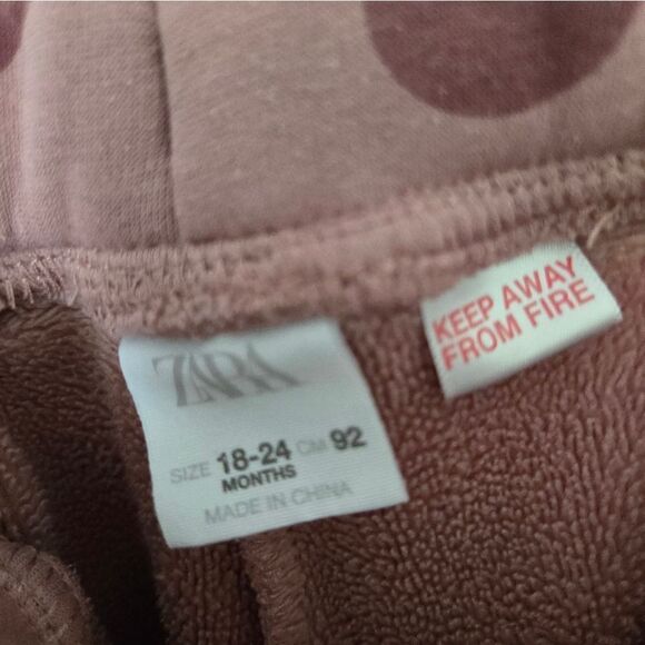 2/$15 Zara Girls Polka Dot Kids Joggers Size 18-24 M - Picture 3 of 4
